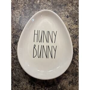 Rae Dunn Hunny Bunny Egg Shaped Plate Easter 8x6
